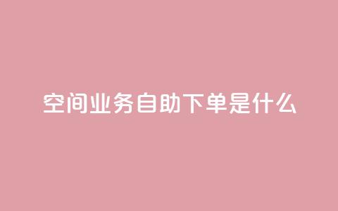 qq空间业务自助下单是什么 - 24小时自助下单秒到 第1张