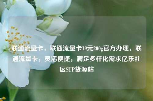 联通流量卡，联通流量卡19元200g官方办理，联通流量卡	，灵活便捷，满足多样化需求亿乐社区SUP货源站  第1张